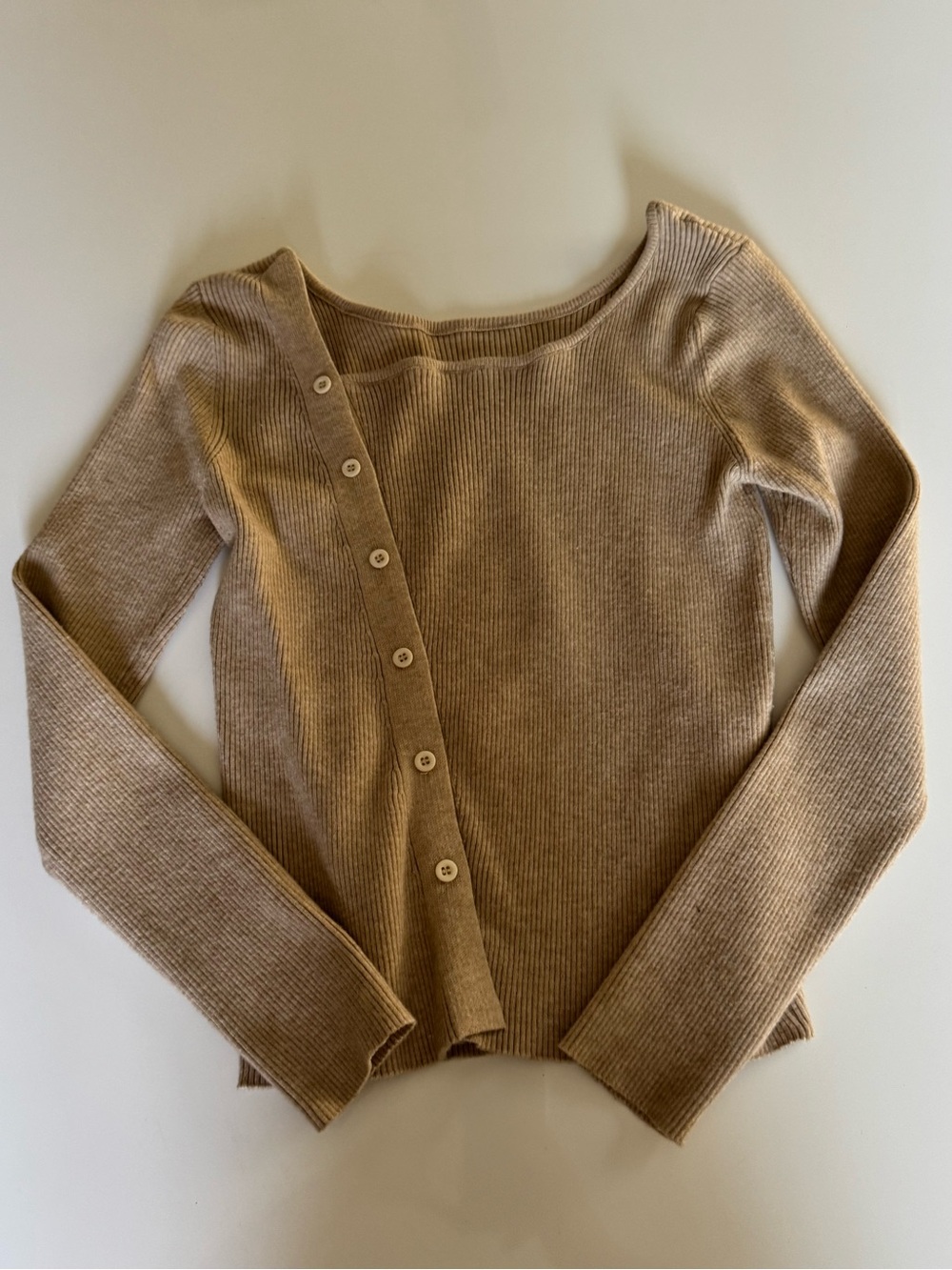 Women Beige Sweater with Buttons